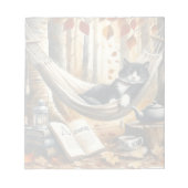 Schwarz-Weiß Tuxedo Katze Traumhaft für Abenteuer Notizblock (Vorderseite)