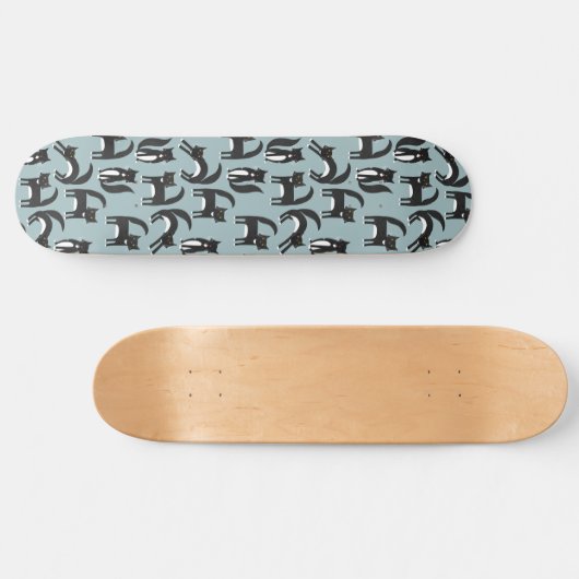 Schwarz-Weiß-Tuxedo-Katzen-Muster Skateboard (Horizontal)