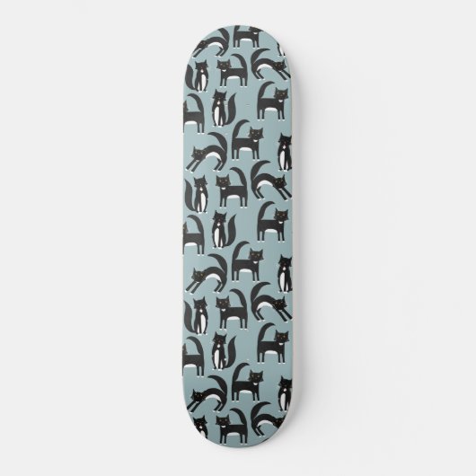 Schwarz-Weiß-Tuxedo-Katzen-Muster Skateboard (Vorderseite)