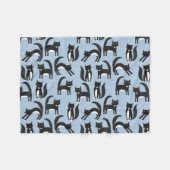 Schwarz-Weiß Tuxedo Katzenblau Fleecedecke (Vorderseite (Horizontal))