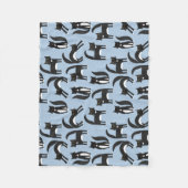Schwarz-Weiß Tuxedo Katzenblau Fleecedecke (Vorderseite)