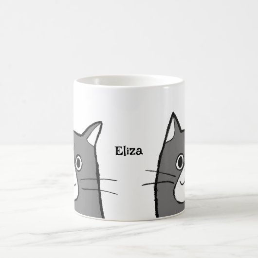 Schwarz-Weiß-Tuxedo Katzengeschenk Liebe Individue Kaffeetasse (Mittel)