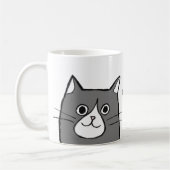 Schwarz-Weiß-Tuxedo Katzengeschenk Liebe Individue Kaffeetasse (Links)