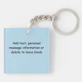 Schwarz-weiß Tuxedo Katzenleder Niedlich Blau Rosa Schlüsselanhänger (Rückseite)