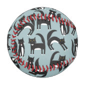 Schwarz-Weiß-Tuxedo-Katzenmuster Baseball (Vorderseite Links)