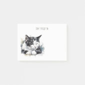 Schwarz-Weiß-Tuxedo-Katzenposten - Anmerkungen Post-it Klebezettel (Vorderseite)