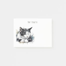 Schwarz-Weiß-Tuxedo-Katzenposten - Anmerkungen Post-it Klebezettel