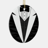 Schwarz/Weiß-Tuxedo Keramik Ornament (Rechts)