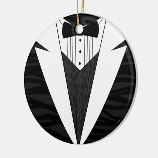 Schwarz/Weiß-Tuxedo Keramik Ornament (Links)