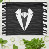 Schwarz/Weiß-Tuxedo Küchentuch (Gefaltet)