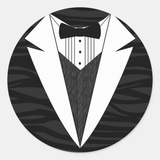 Schwarz/Weiß-Tuxedo Runder Aufkleber (Vorderseite)