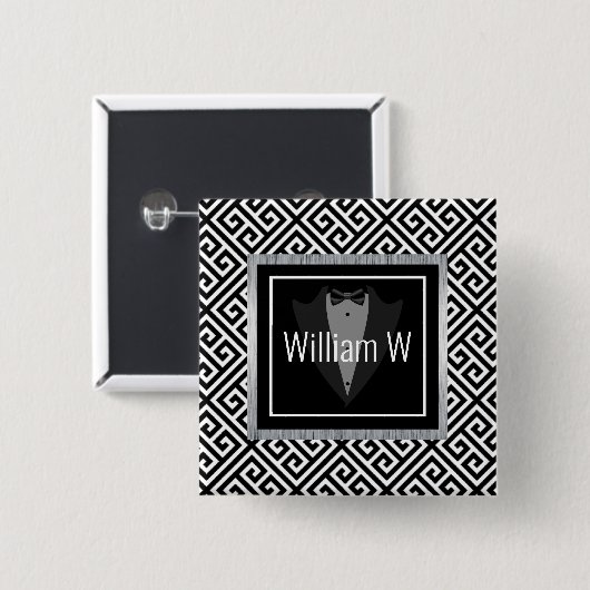 Schwarz-Weiß-Tuxedo, Schwarzer Bogen, formale Kraw Button (Vorne & Hinten)