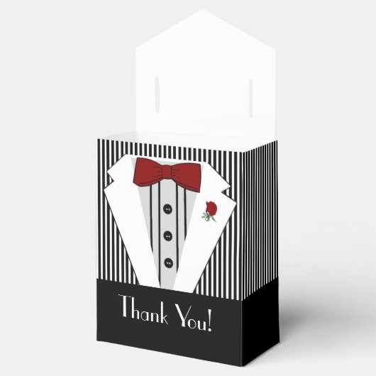 Schwarz-Weiß-Tuxedo-Streifen Geschenkschachtel (Geöffnet)