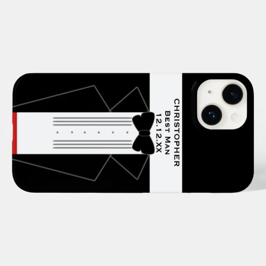 Schwarz-Weiß-Tuxedo-Trauzeuge Hochzeitsgeschenk Case-Mate iPhone Hülle (Rückseite (Horizontal))