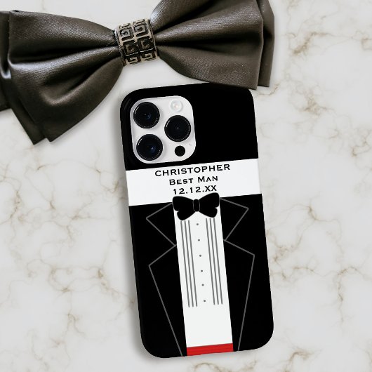 Schwarz-Weiß-Tuxedo-Trauzeuge Hochzeitsgeschenk Case-Mate iPhone Hülle