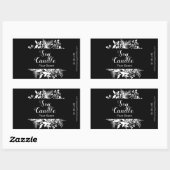 Schwarz-Weiß-Twigs und Blätter Sojakandle Rechteckiger Aufkleber (Blatt)