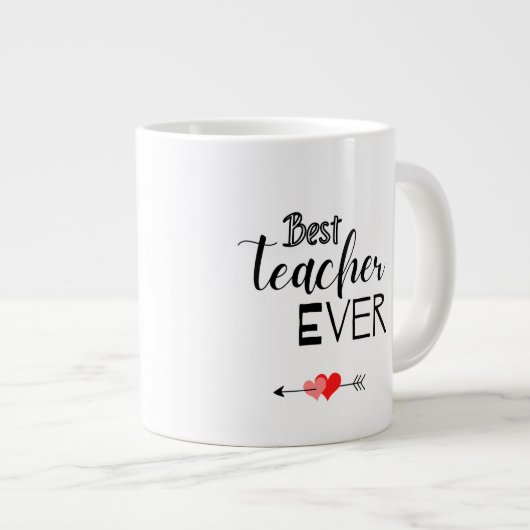 Schwarz-Weiß-Typografie: Bester Lehrer je Tasse (Vorderseite Rechts)