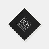 Schwarz-Weiß-Typografie BON APPETIT Serviette (Ecke)
