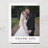 Schwarz-Weiß-Typografie-Foto Dankeskarte (Vorne/Hinten)