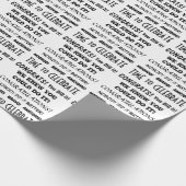 Schwarz-Weiß-Typografie Herzlichen Glückwunsch Geschenkpapier (Ecke)