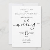 Schwarz-Weiß-Typografie-Hochzeit Einladung (Vorderseite)