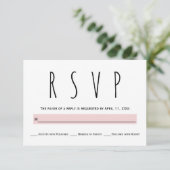 Schwarz-Weiß-Typografie-Hochzeit RSVP Karte (Stehend Vorderseite)