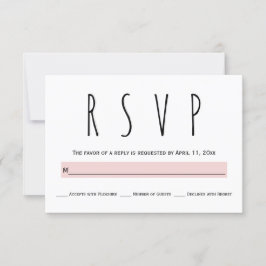 Schwarz-Weiß-Typografie-Hochzeit RSVP Karte