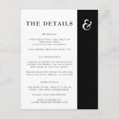 Schwarz-Weiß-Typografie - Hochzeitsszenarien Begleitkarte (Vorderseite)