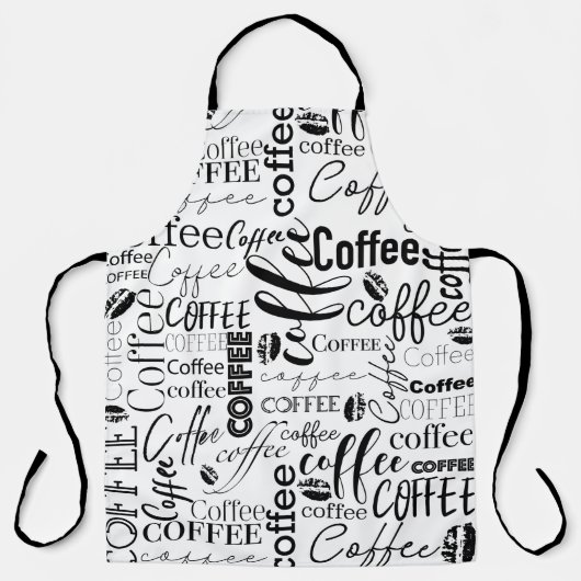 Schwarz-Weiß-Typografie - Kaffeedesign Schürze (Vorderseite)