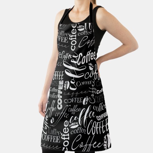 Schwarz-Weiß-Typografie - Kaffeedesign Schürze (InSitu)