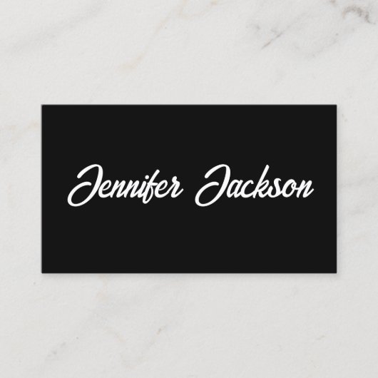 Schwarz-Weiß-Typografie Minimaler Beruflicher Chic Visitenkarte (Vorderseite)