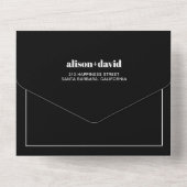 Schwarz-Weiß-Typografie-Minimalistische Foto-Hochz All In One Einladung (Rückseite)