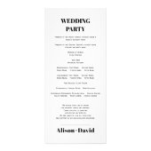 Schwarz-Weiß-Typografie-Minimalistisches Hochzeits Werbekarte (Hinten)