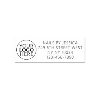 Schwarz-Weiß-Typografie-Nagelsalon Permastempel