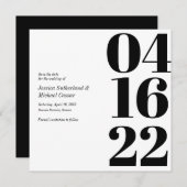 Schwarz-Weiß-Typografie Save the Date Einladung (Vorne/Hinten)