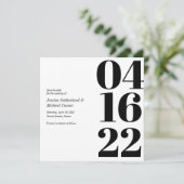 Schwarz-Weiß-Typografie Save the Date Einladung (Stehend Vorderseite)