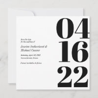 Schwarz-Weiß-Typografie Save the Date