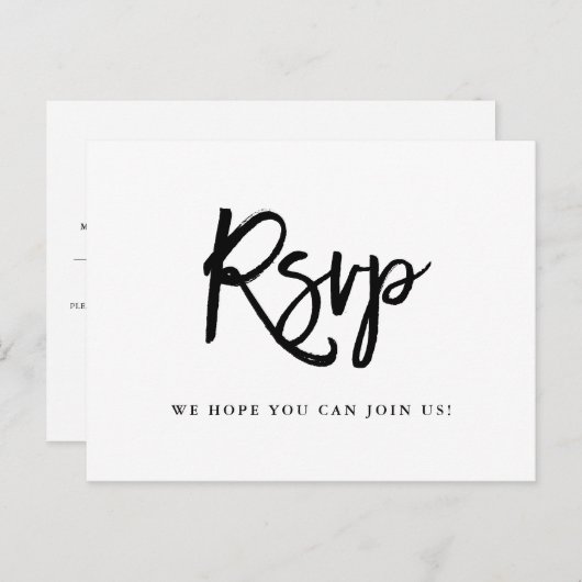 Schwarz-Weiß-Typografie | UAwg Einladungspostkarte (Vorne/Hinten)