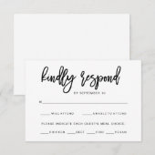 Schwarz-Weiß-Typografie | UAwg RSVP Karte (Vorne/Hinten)