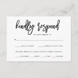 Schwarz-Weiß-Typografie | UAwg RSVP Karte