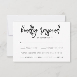 Schwarz-Weiß-Typografie UAwg RSVP Karte