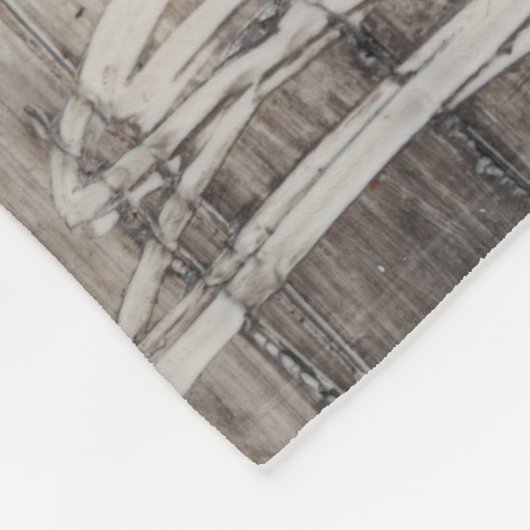 Schwarz-weiß u. Bronze Fleecedecke (Ecke)