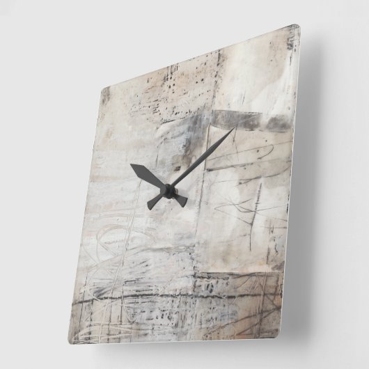 Schwarz-weiß u. Bronze Quadratische Wanduhr (Winkel)