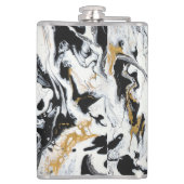 Schwarz, Weiß u. Goldflasche - "Nouveau " Flachmann (Rückseite)