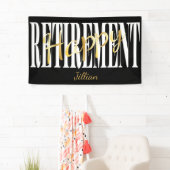 Schwarz, Weiß u. Goldruhestands-Party Banner (Insitu)