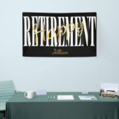 Schwarz, Weiß u. Goldruhestands-Party Banner (Messeveranstaltung)