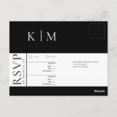 Schwarz-Weiß-UAWG-Hochzeit- Postkarte (Rückseite)