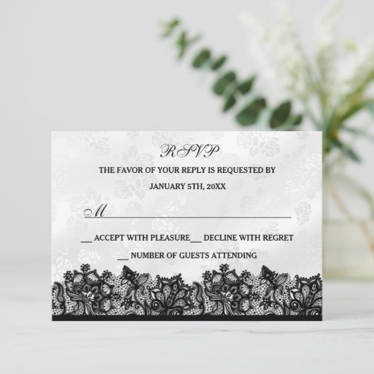 Schwarz-Weiß-UAWG RSVP Karte (Stehend Vorderseite)