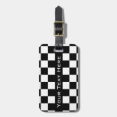 Schwarz/Weiß überprüft - Text hinzufügen / Name hi Gepäckanhänger (Vorderseite vertikal)