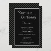 Schwarz-Weiß Überraschung 30. Geburtstag Abendesse Einladung (Vorne/Hinten)
